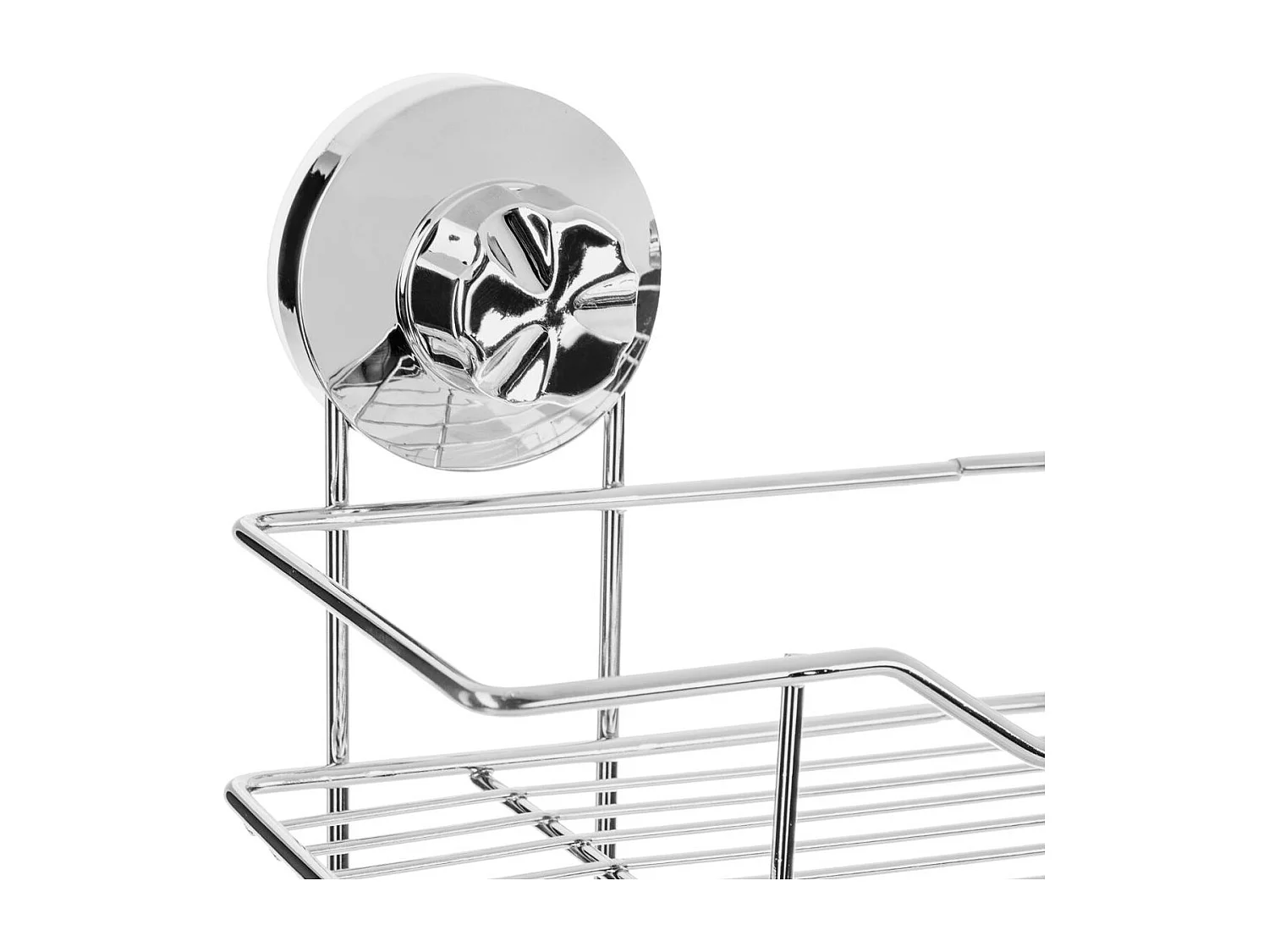 Étagère en Métal à Ventouse "2 Étages" 33cm Argent