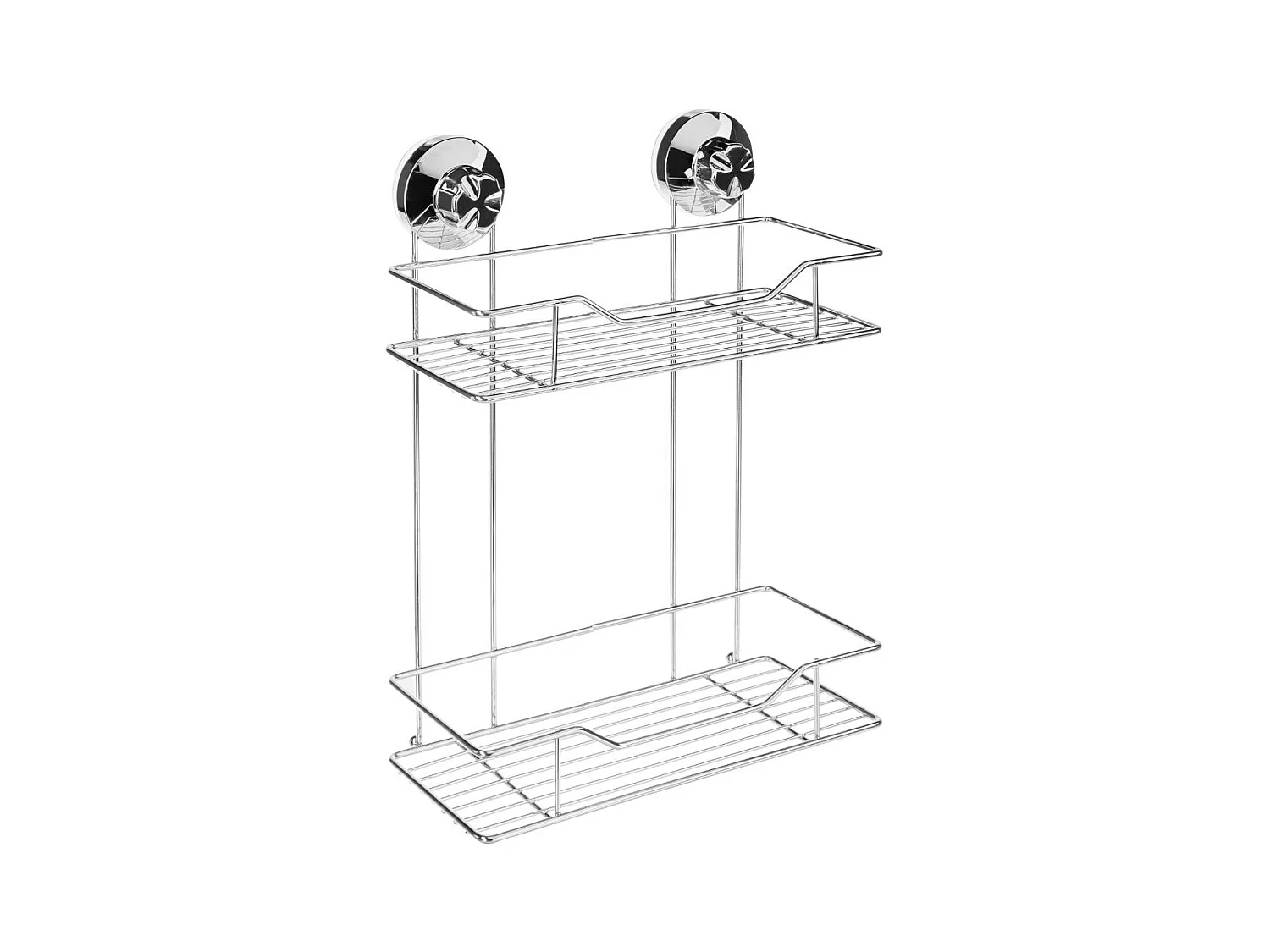 Étagère en Métal à Ventouse "2 Étages" 33cm Argent