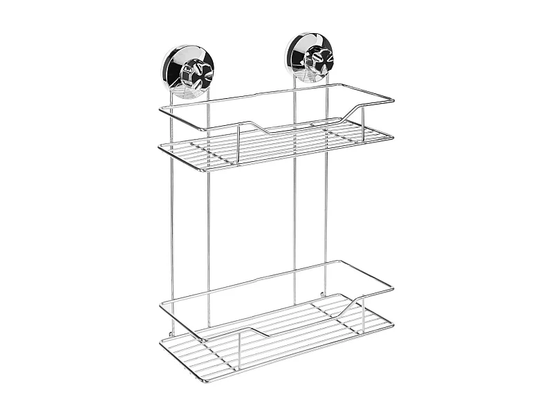 Étagère en Métal à Ventouse "2 Étages" 33cm Argent