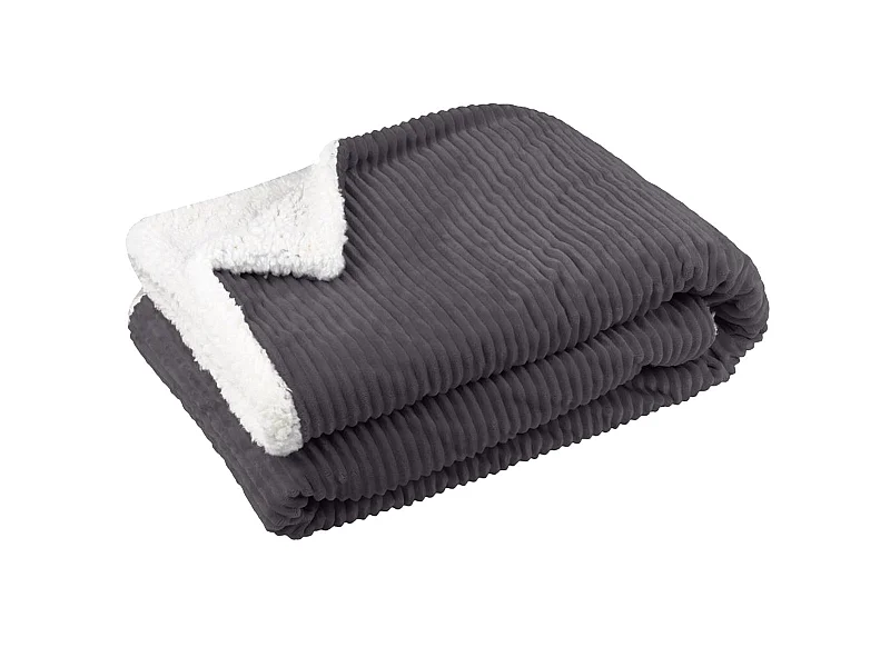 Plaid en polyester Ernest gris - 130 x 150 cm