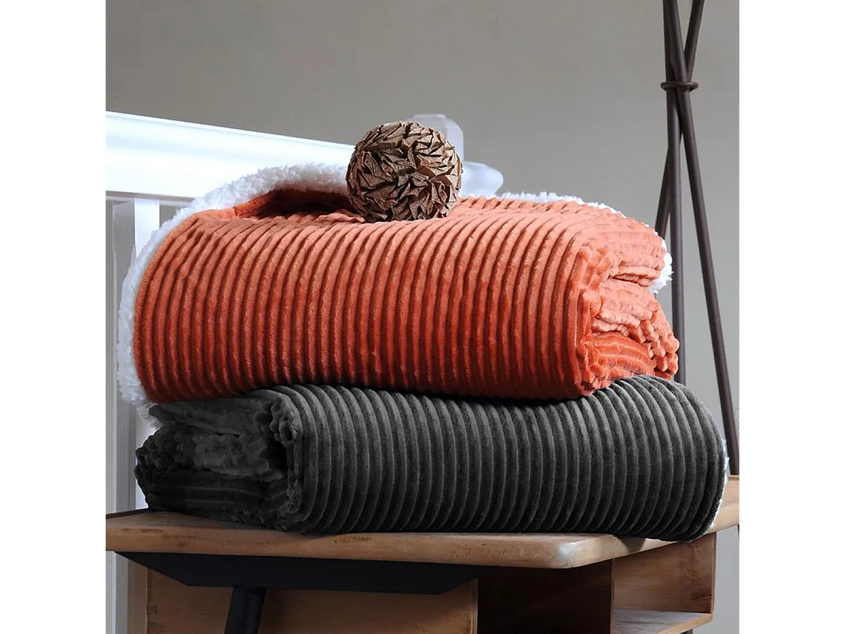 Plaid en polyester Ernest gris - 130 x 150 cm