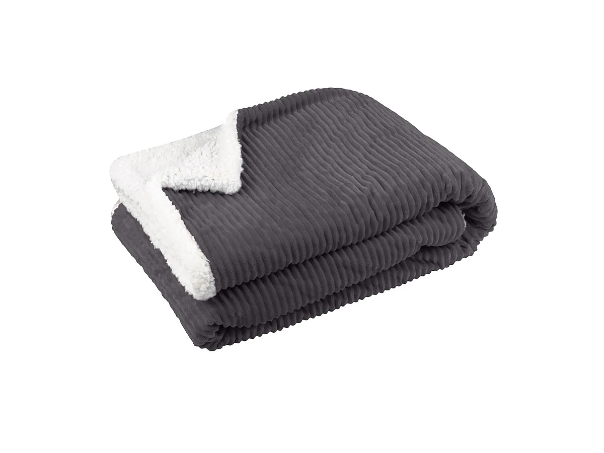 Plaid en polyester Ernest gris - 130 x 150 cm