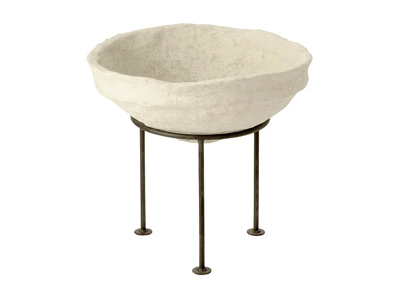 Coupelle Déco sur Pied "Chad" 45cm Blanc