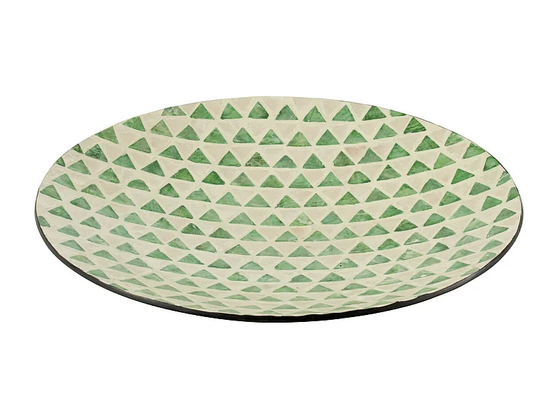 Plat Présentation Mosaïque "Nuye" 45cm Vert