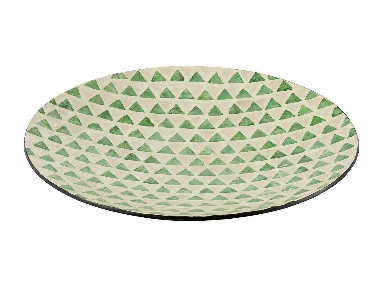 Plat Présentation Mosaïque "Nuye" 45cm Vert