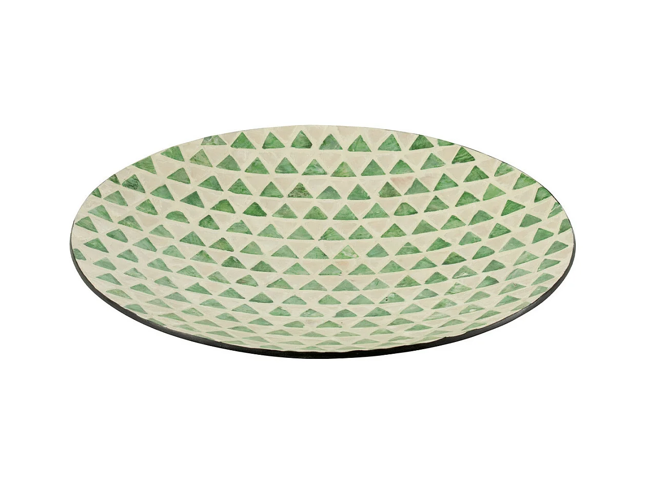 Plat Présentation Mosaïque "Nuye" 45cm Vert