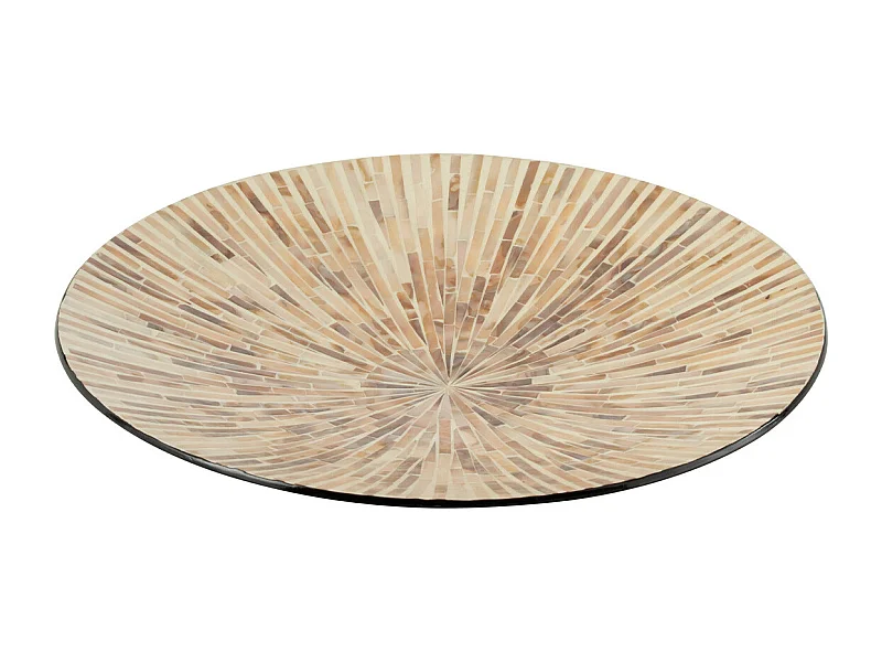 Plat Présentation Mosaïque "Nuye" 45cm Beige