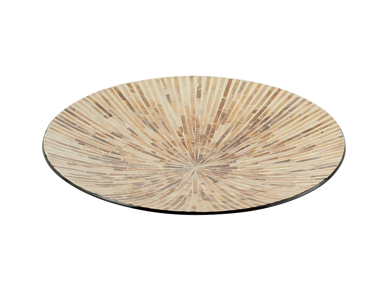 Plat Présentation Mosaïque "Nuye" 45cm Beige