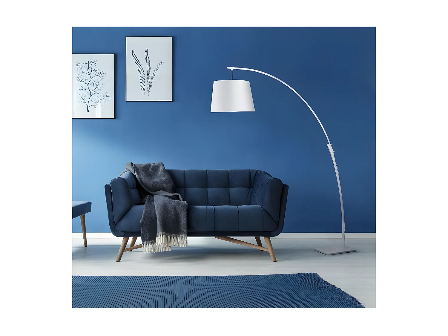 Lampadaire Arc Design "Missoula" 188cm Blanc