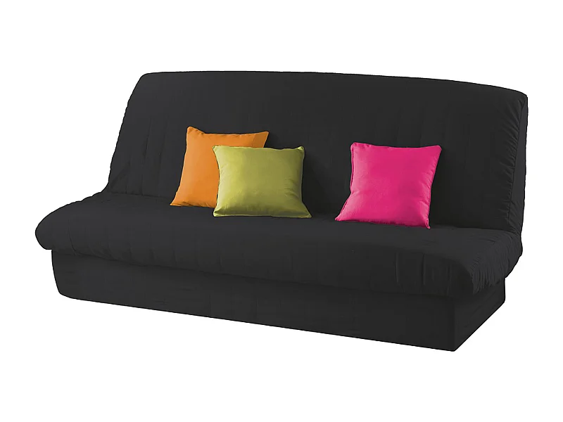 Gewatteerde Clic-Clac-hoes "Essentieel" Zwart 120x140cm