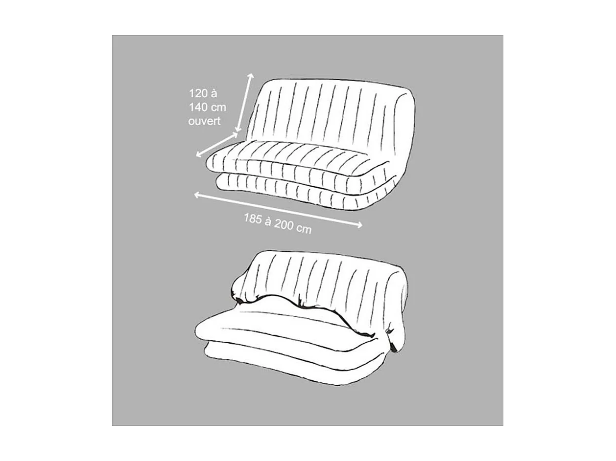 Housse de Clic-Clac "Essentiel" 200cm Gris