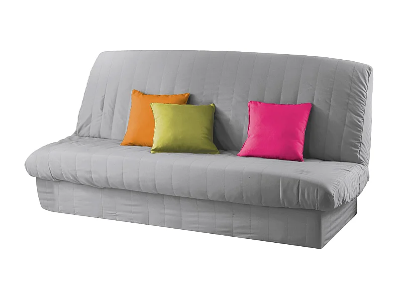 Copridivano Letto Clic-Clac Imbottito Grigio Unito 120x140cm con Fascia di Base