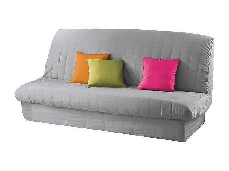 Copridivano Letto Clic-Clac Imbottito Grigio Unito 120x140cm con Fascia di Base