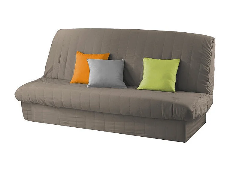 Ochraniacz na Sofę Rozkładaną Pikowany Kolor Taupe 140x200 cm - Poliester - Pasek Dolny - Możliwość Prania w Pralce - Oeko-tex