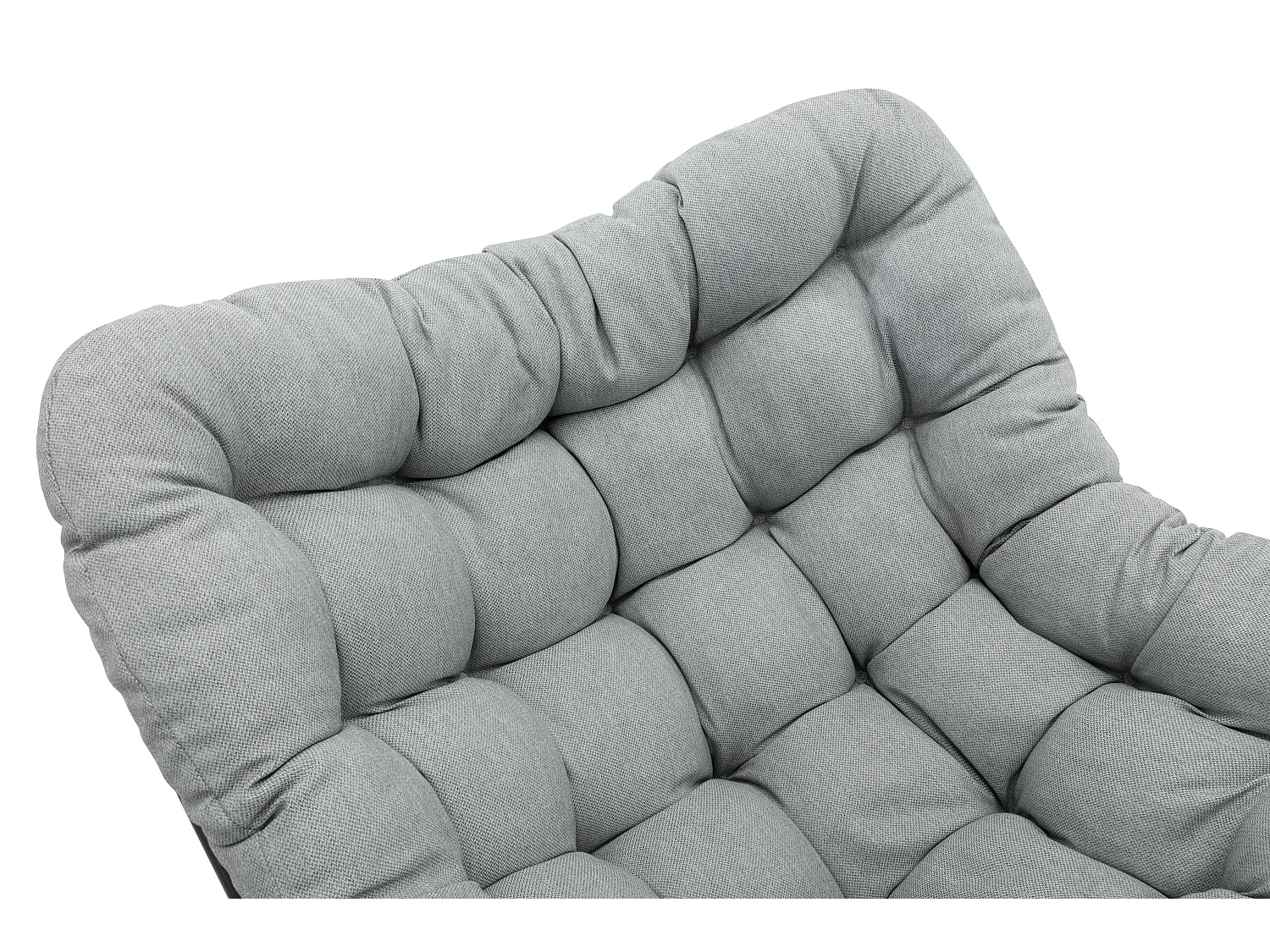 Fauteuil de jardin à bascule en acier - Noir et coussin gris - LIZARO de MYLIA