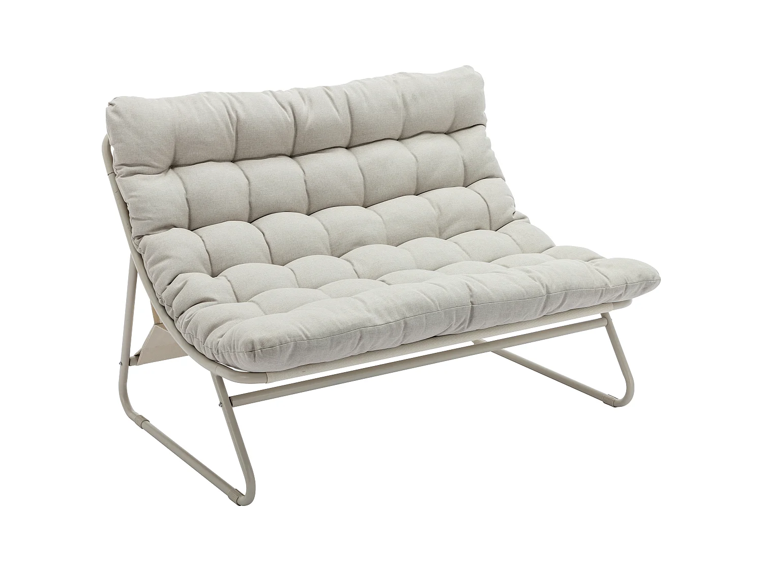 Garten-Sitzgruppe: 1 Sofa 2-Sitzer, 2 Sessel & 1 Couchtisch - Stahl - Beige - OLIVAN von MYLIA