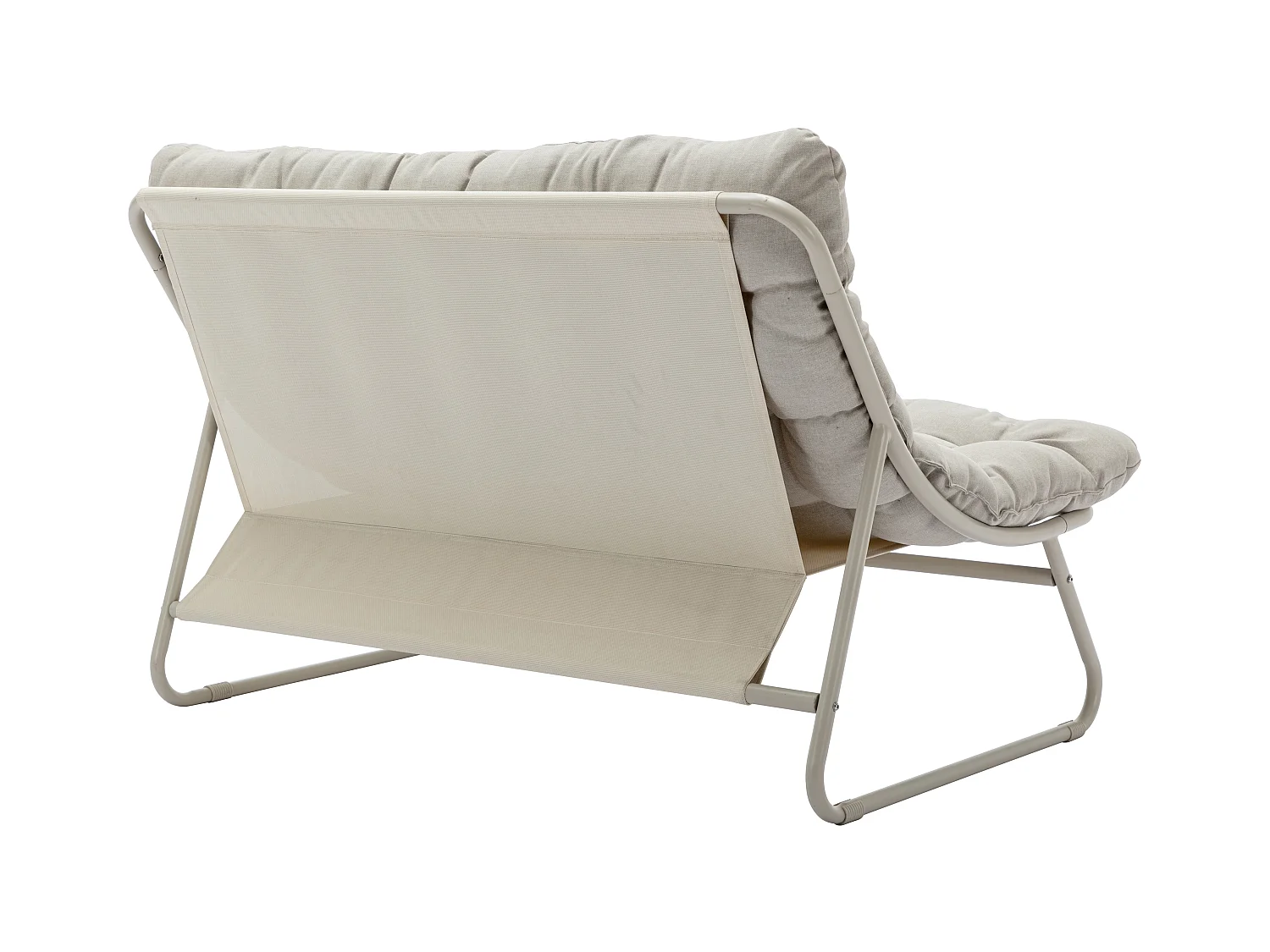 Garten-Sitzgruppe: 1 Sofa 2-Sitzer, 2 Sessel & 1 Couchtisch - Stahl - Beige - OLIVAN von MYLIA