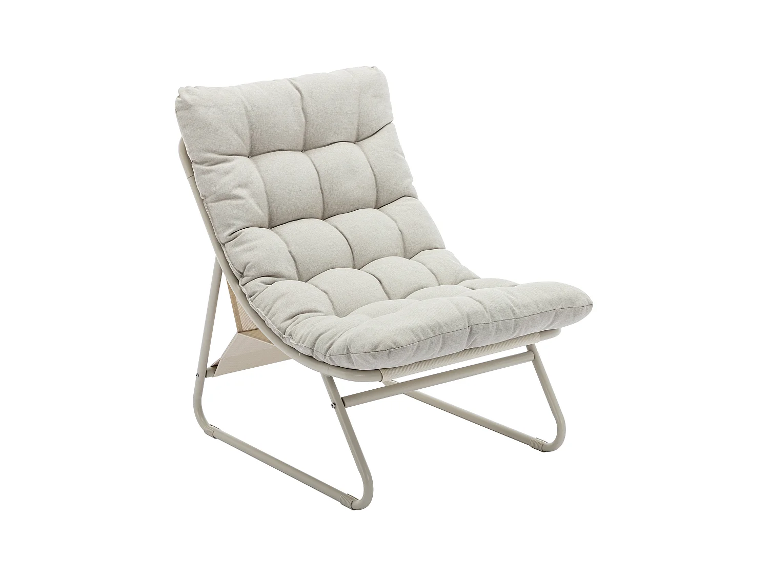 Garten-Sitzgruppe: 1 Sofa 2-Sitzer, 2 Sessel & 1 Couchtisch - Stahl - Beige - OLIVAN von MYLIA