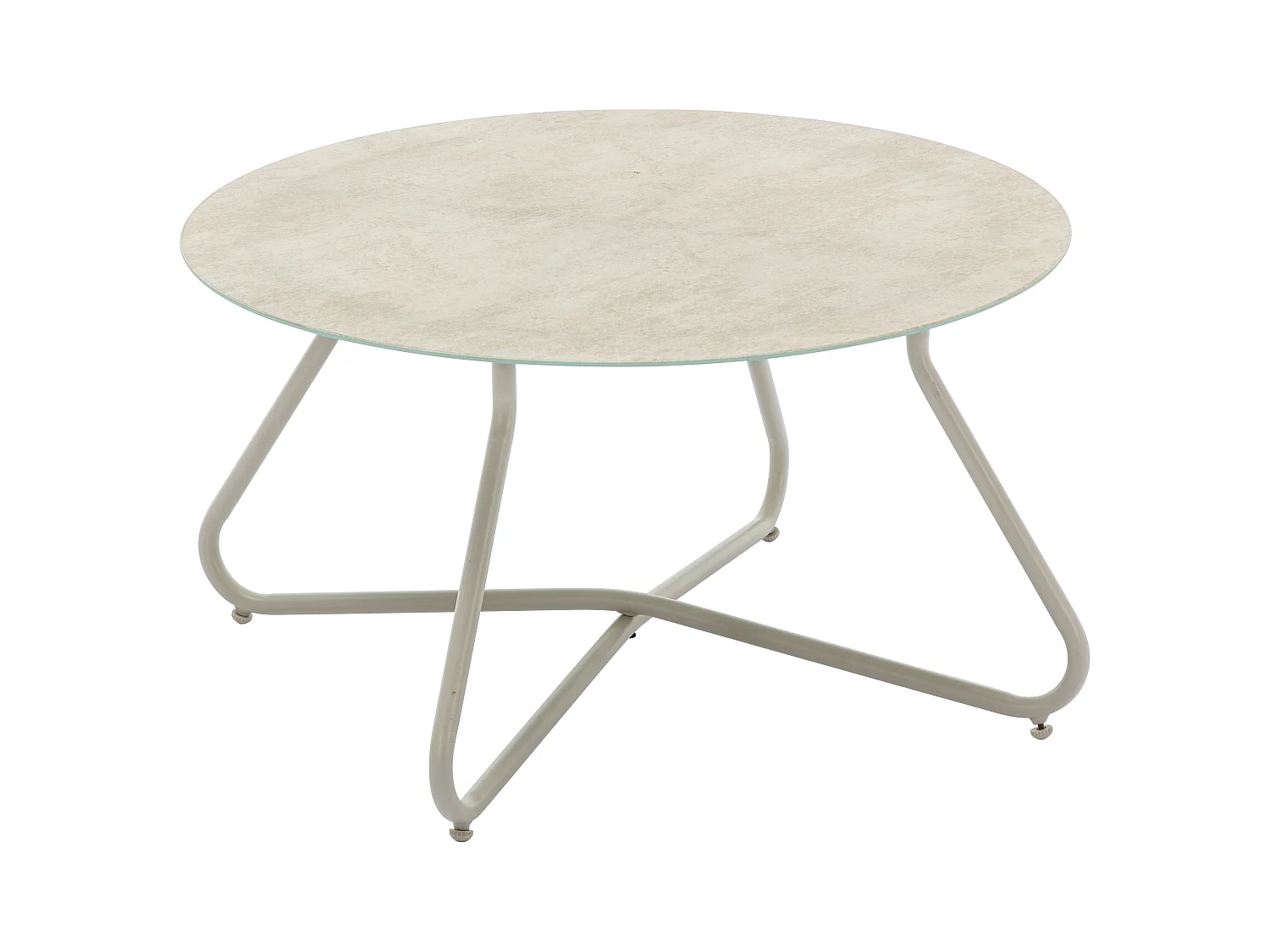 Garten-Sitzgruppe: 1 Sofa 2-Sitzer, 2 Sessel & 1 Couchtisch - Stahl - Beige - OLIVAN von MYLIA