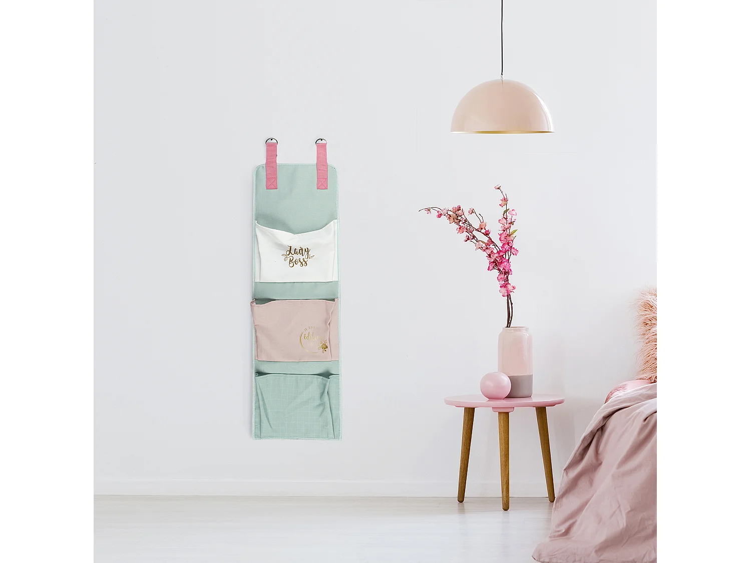 Rangement A Suspendre 3 Poches Lady Boss Blanc, Rose, Bleu
