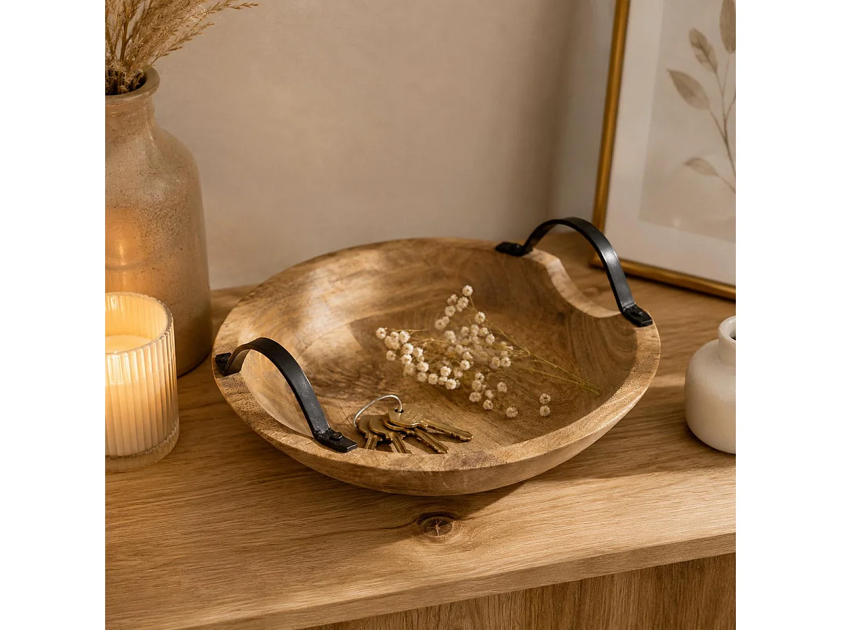 Coupelle Déco en Bois "Wild" 29cm Naturel
