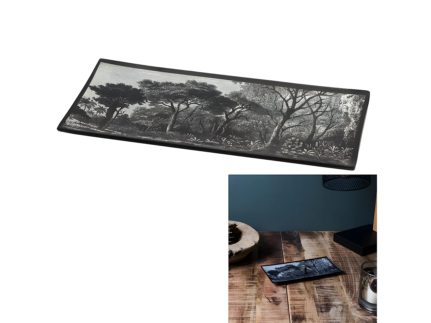 Vide-Poche en Verre "Black Forest" 21cm Noir