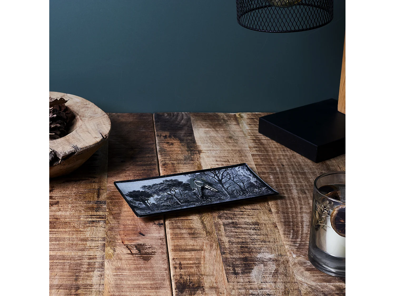 Vide Poche - HOME DECO FACTORY - Black Forest - Design Moderne - Noir et Blanc