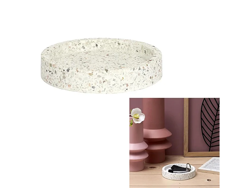 Vide-Poche en Ciment "Terrazzo" 12m Blanc