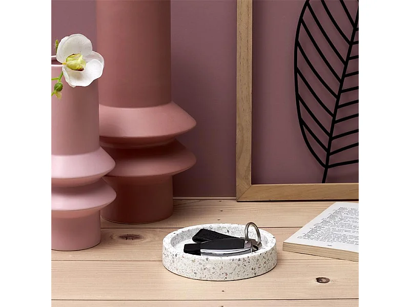 Vide-Poche en Ciment "Terrazzo" 12m Blanc