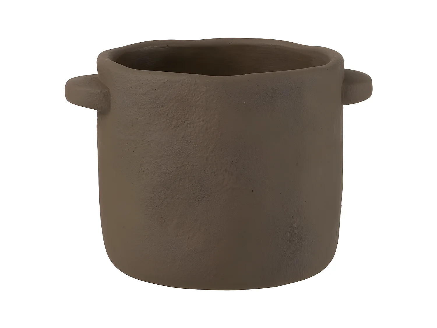 Cache-Pot en Ciment "Gustave" 24cm Marron Foncé