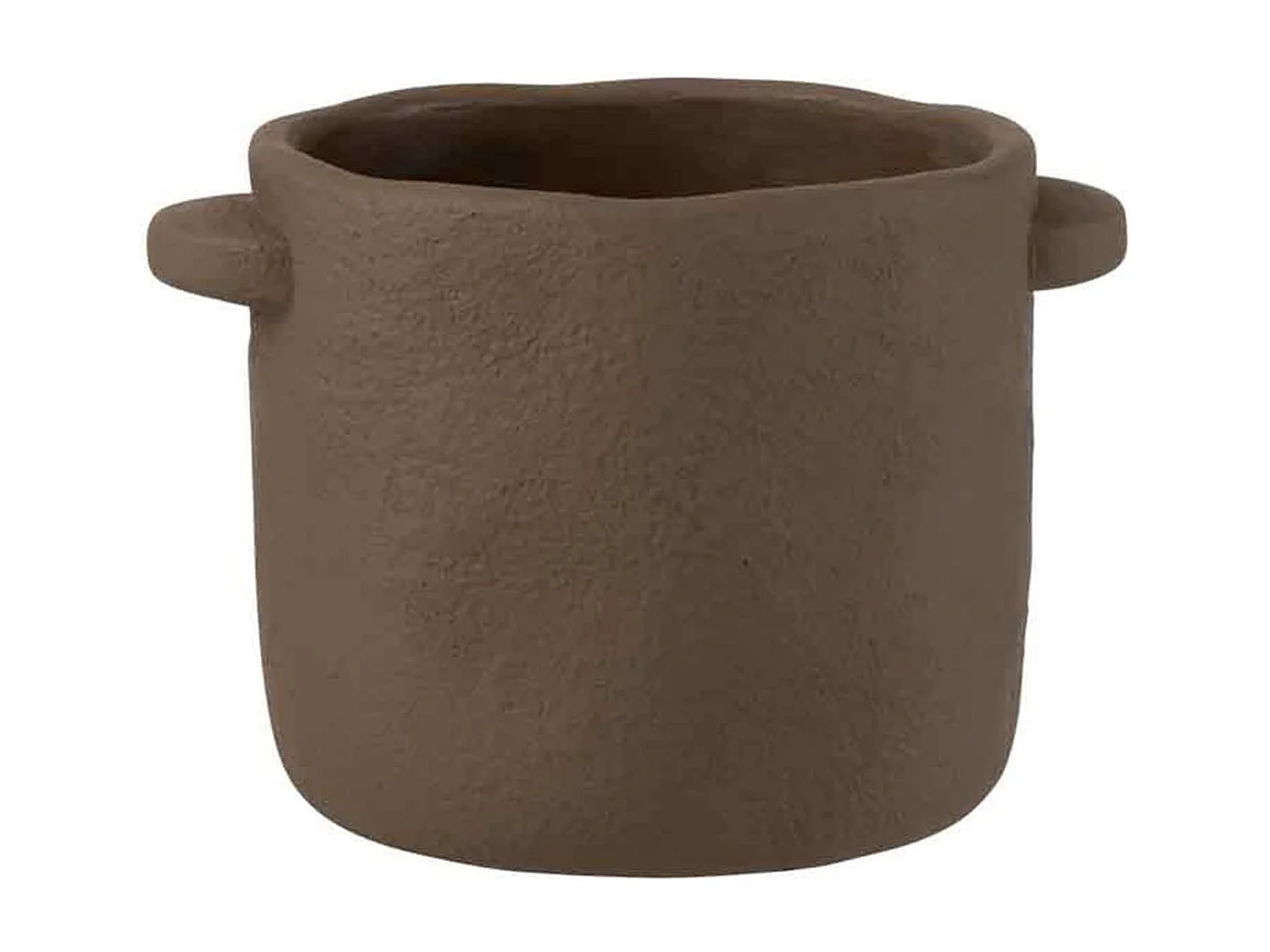 Donkerbruine cementen bloempot 24x19x17cm