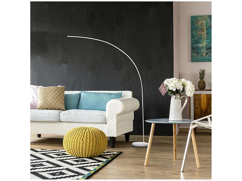Lampadaire Arc Led Design "Ekalaka" 185cm Blanc