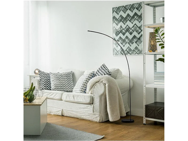 Lampadaire Arc Led Design "Ekalaka" 185cm Noir