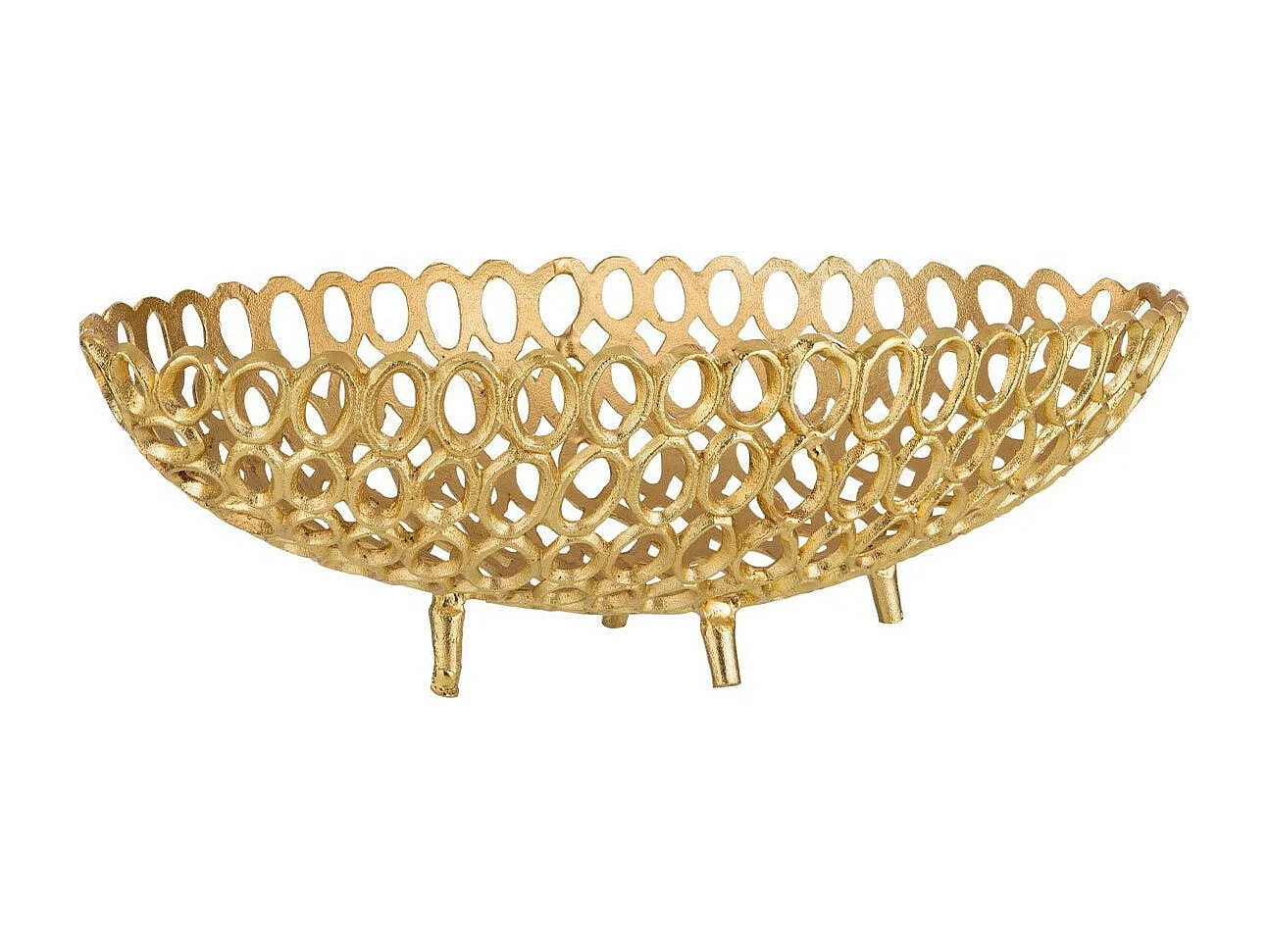 Coupelle Ovale Design Cercles "Evano" 65cm Or