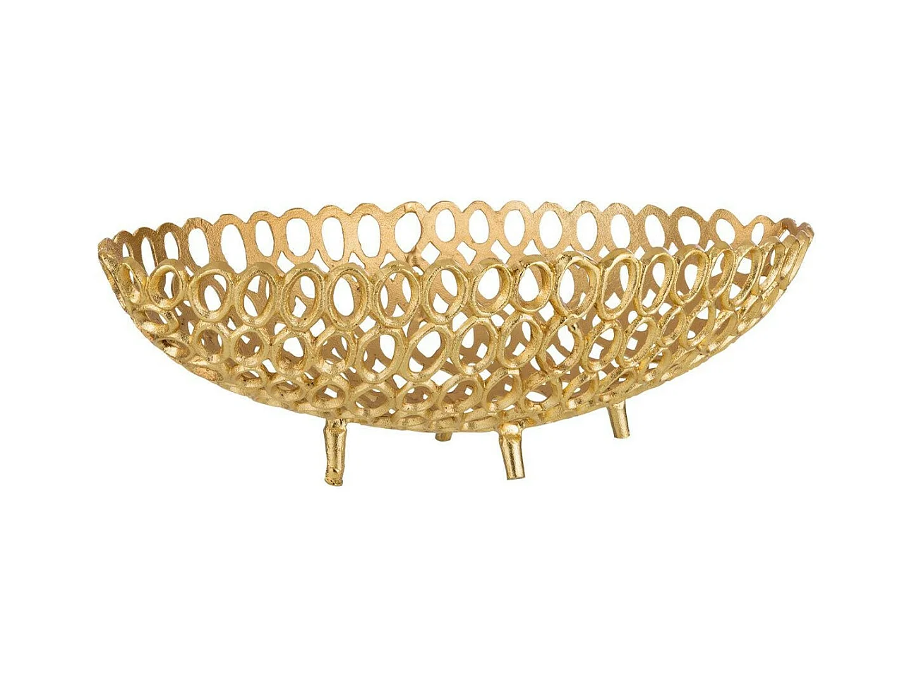 Coupelle Ovale Design Cercles "Evano" 65cm Or