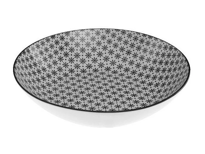 Service de Table 18 Pièces "Bohemia Fleur" 27cm Noir