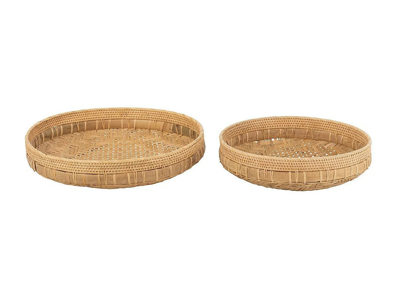 Lot de 2 Coupelles Déco "Rotin" 50cm Naturel