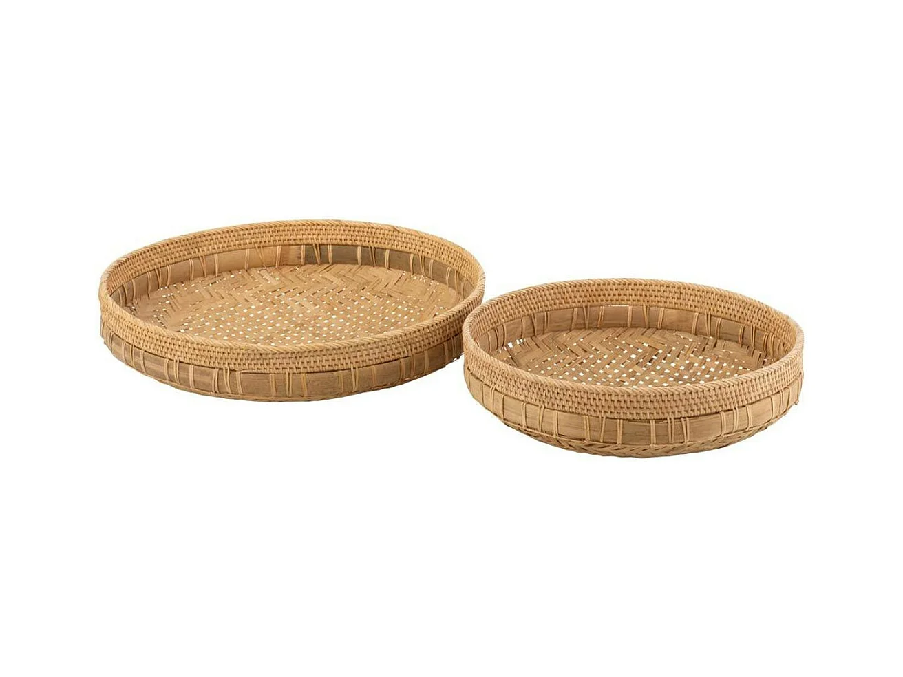 Lot de 2 Coupelles Déco "Rotin" 50cm Naturel