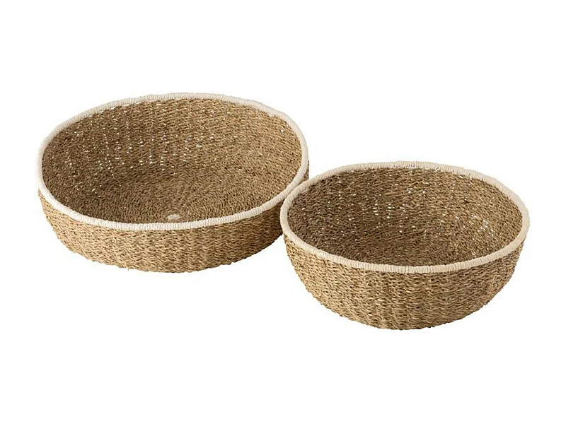 Lot de 2 Coupelles Déco "Bord" 46cm Naturel