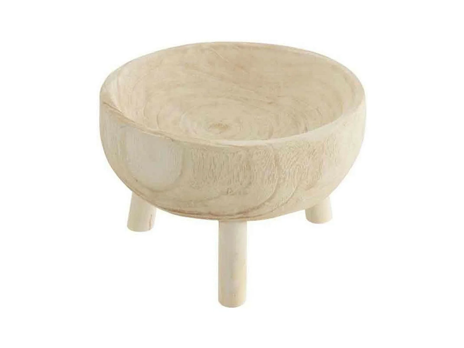 Coupelle sur Trépied en Bois "Jenny" 28cm Blanc