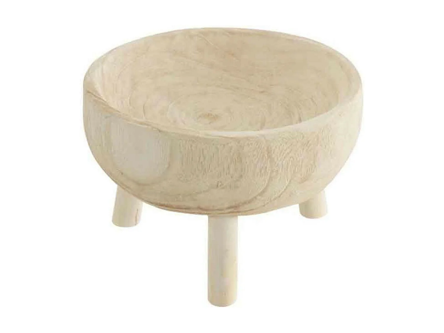 Coupelle sur Trépied en Bois "Jenny" 28cm Blanc