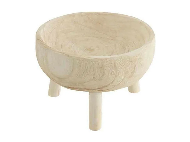 Coupelle sur Trépied en Bois "Jenny" 28cm Blanc