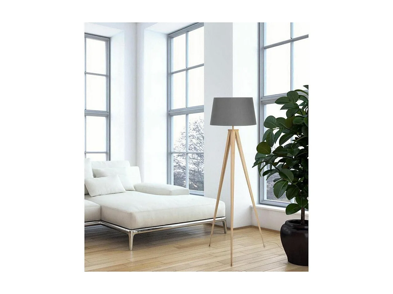 Lampadaire Trépied Design "Renaya" 150cm Beige