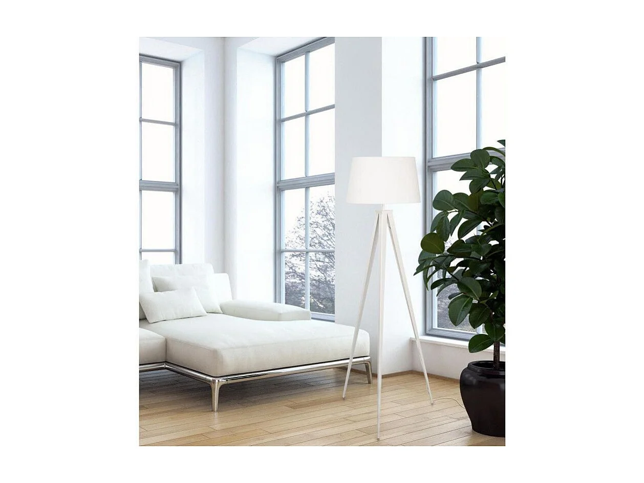 Lampadaire Trépied Design "Renaya" 150cm Blanc