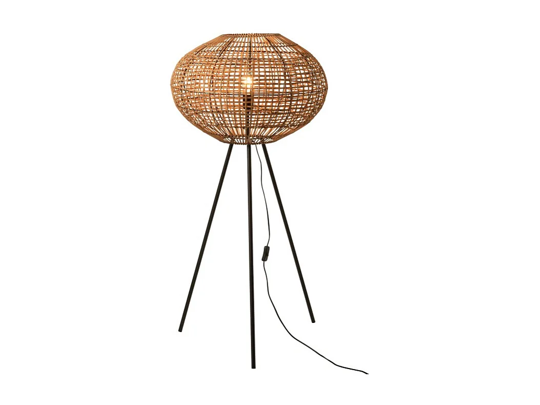 Lámpara de pie de madera natural 61x61x133 cm