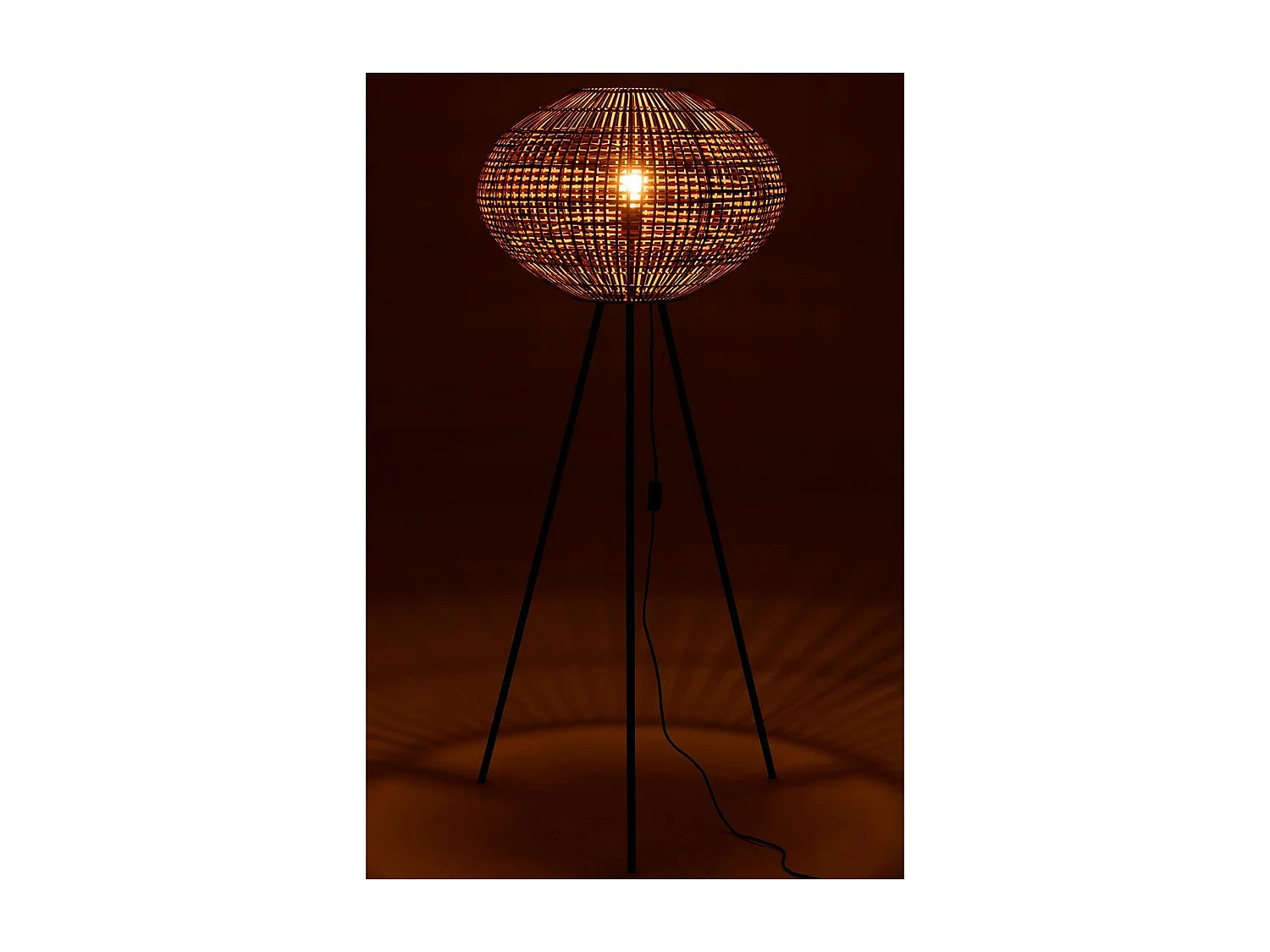 Lámpara de pie de madera natural 61x61x133 cm