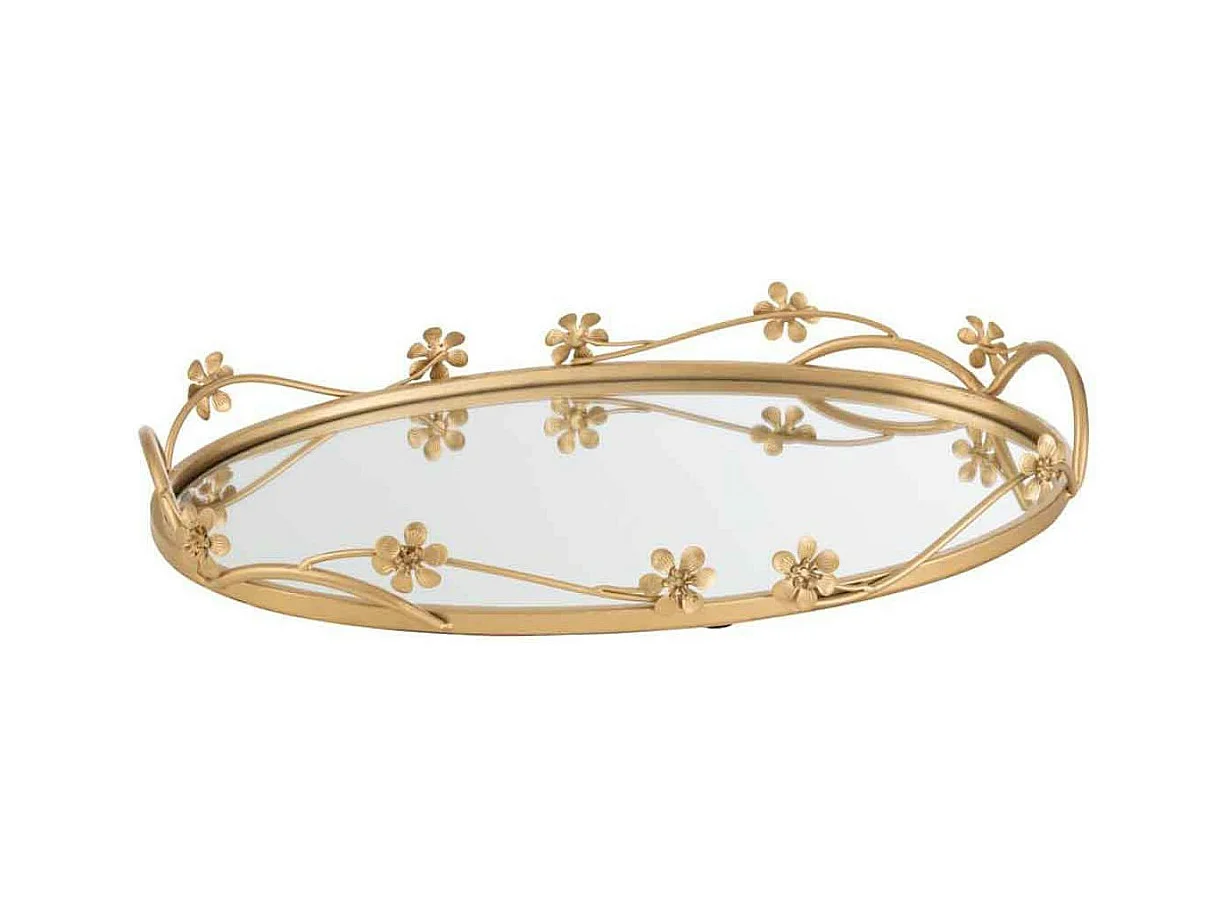 Plateau Déco Miroir "Curama" 51cm Or