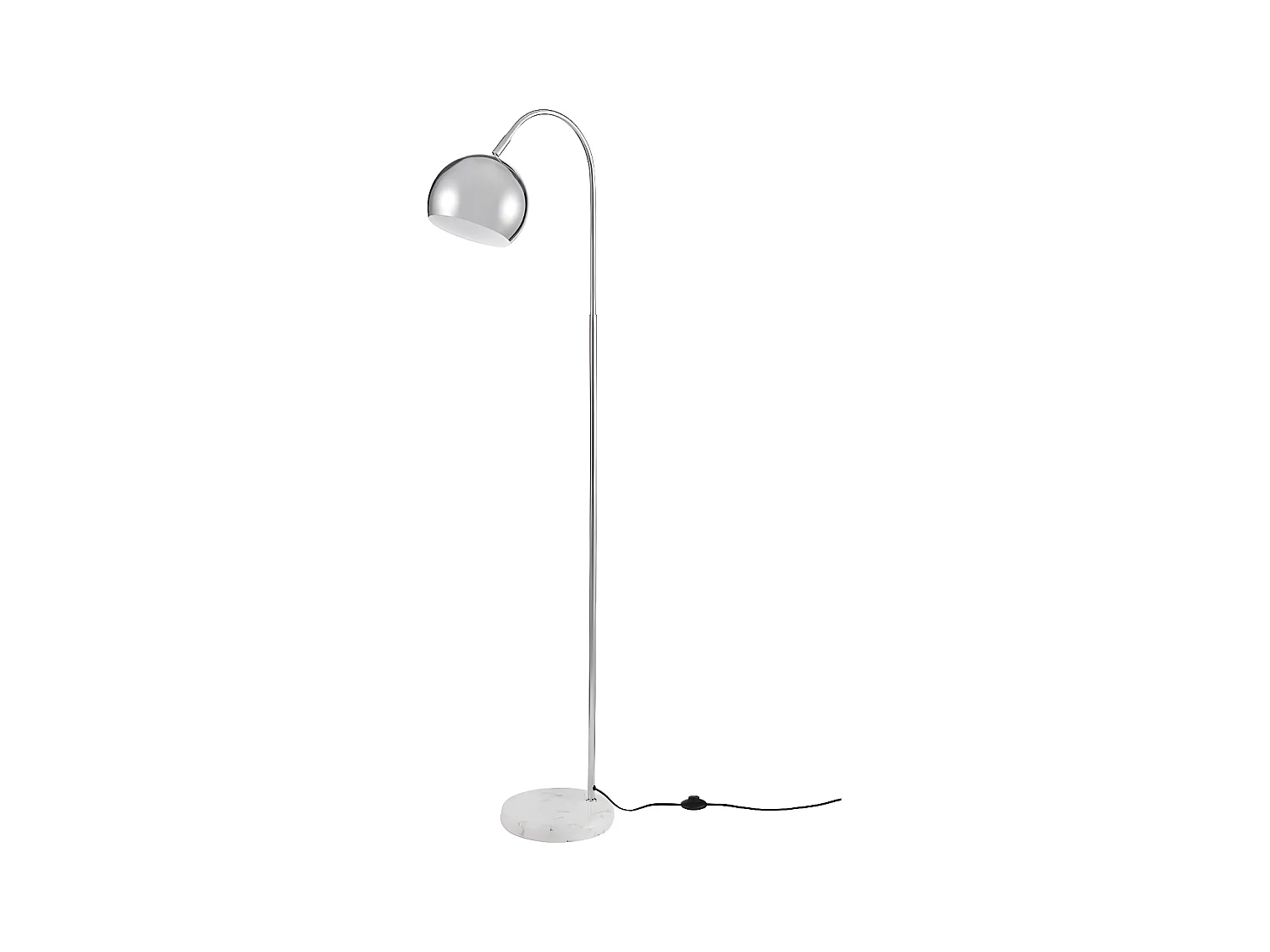 Lampadaire Arc en Marbre "Eureka" 155cm Argent