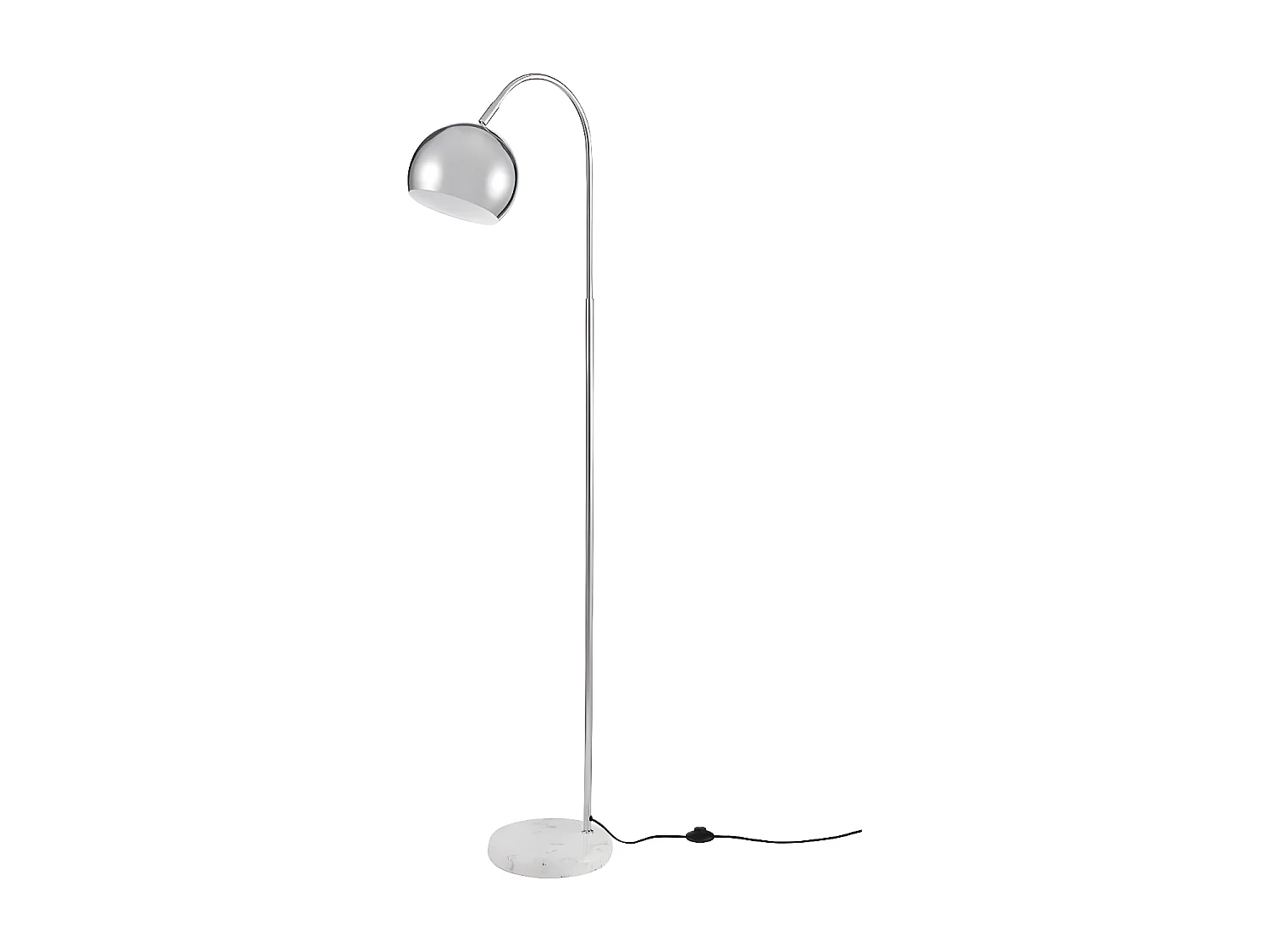 Lampadaire Arc en Marbre "Eureka" 155cm Argent