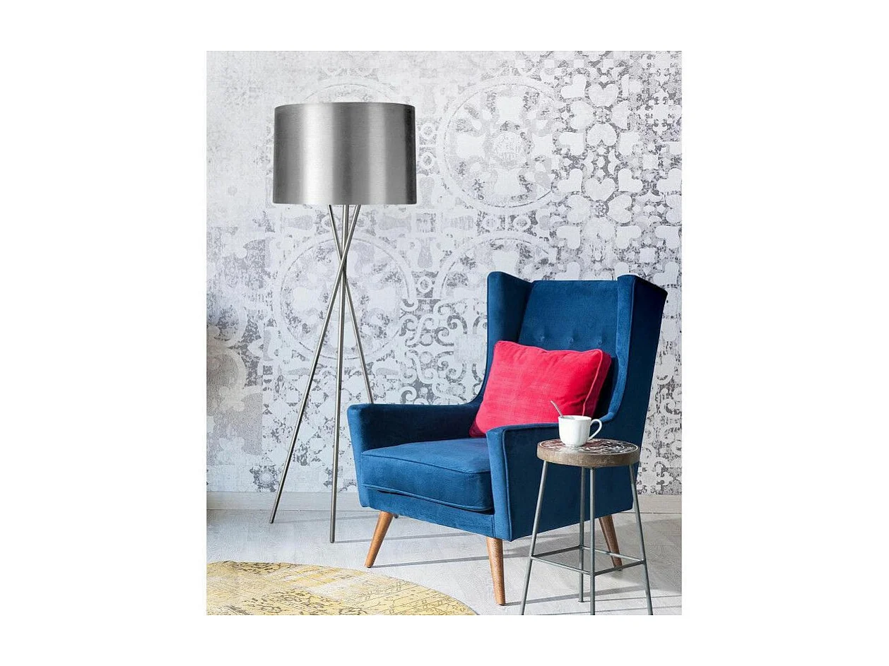 Lampadaire Trépied Design "Mikado" 160cm Argent